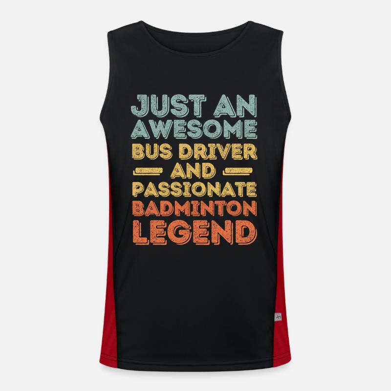 Bus driver Badminton retro Men's Functional Contrast Tank Top 