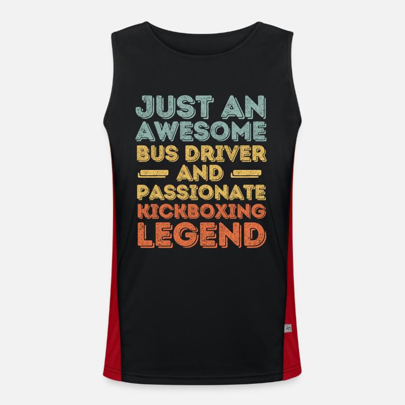 Bus driver kickboxing retro Men's Functional Contrast Tank Top 
