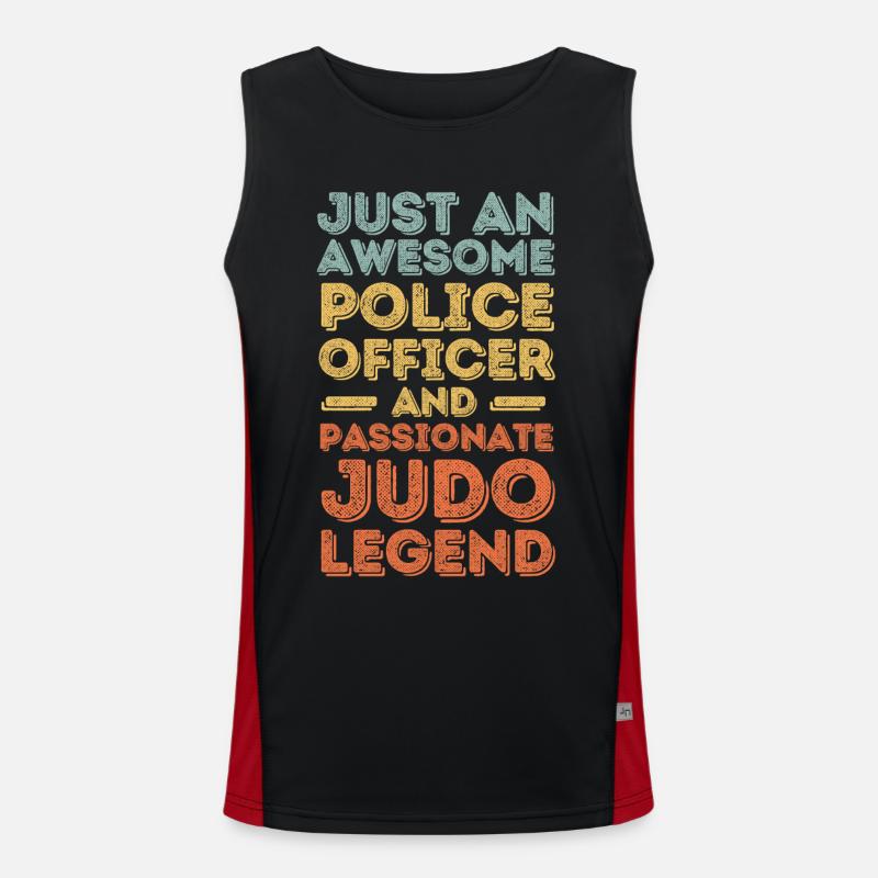 Policeman Judo retro Men's Functional Contrast Tank Top 