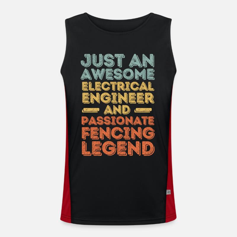 Electrical engineer fencing retro Men's Functional Contrast Tank Top 
