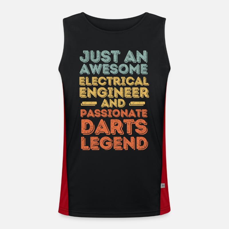 Electrical Engineer Darts retro Men's Functional Contrast Tank Top 