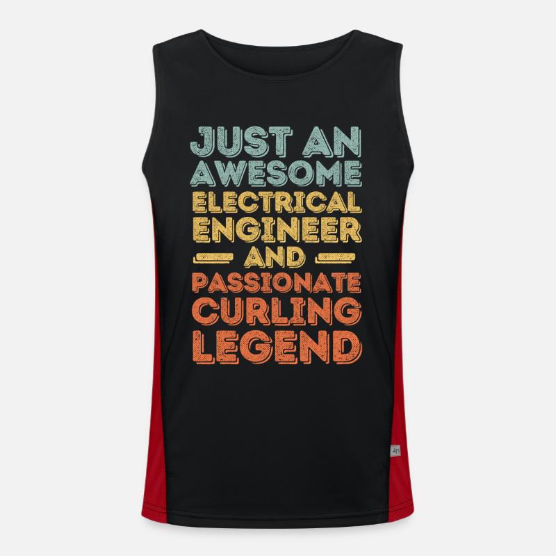 Electrical Engineer Curling retro Men's Functional Contrast Tank Top 