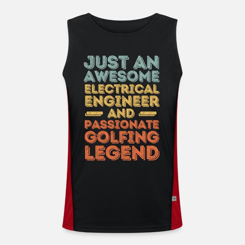 Electrical engineer golfing retro Men's Functional Contrast Tank Top 
