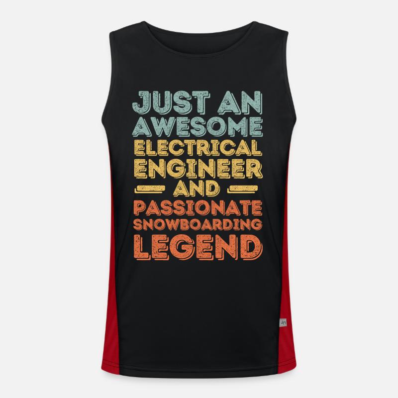 Electrical engineer snowboard retro Men's Functional Contrast Tank Top 