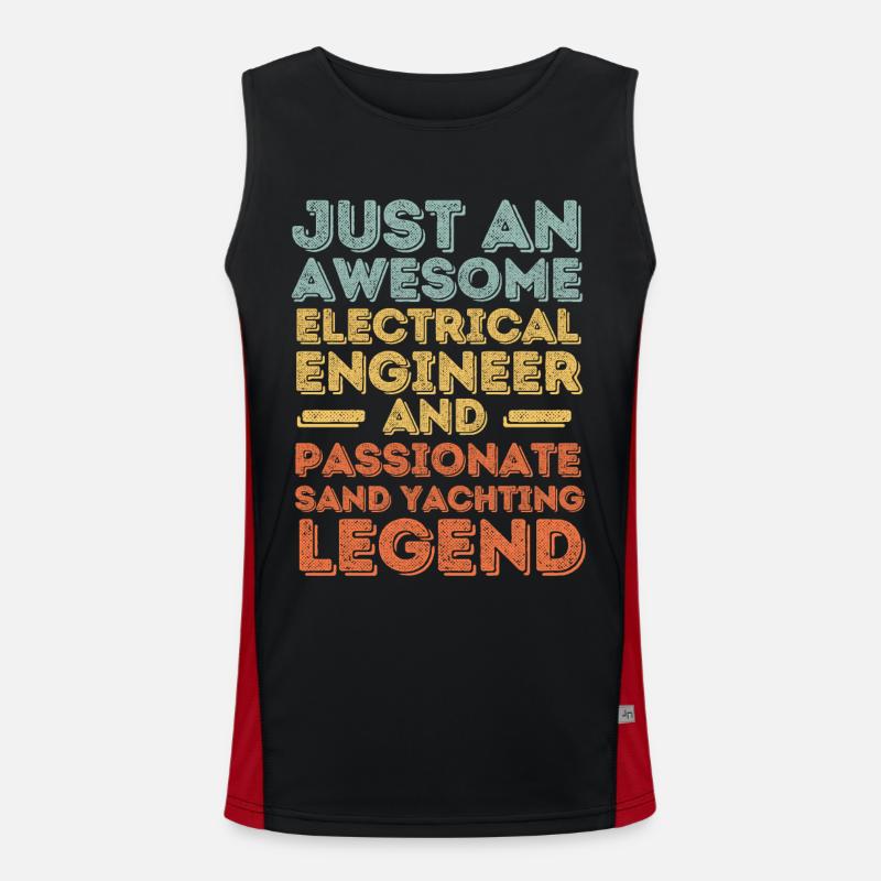 Electrical engineer sand sails retro - Men's Functional Contrast Tank Top  - black/red