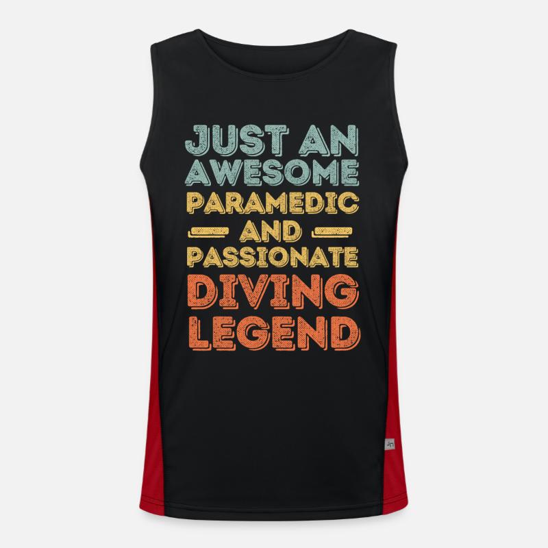 Paramedic diving retro Men's Functional Contrast Tank Top 