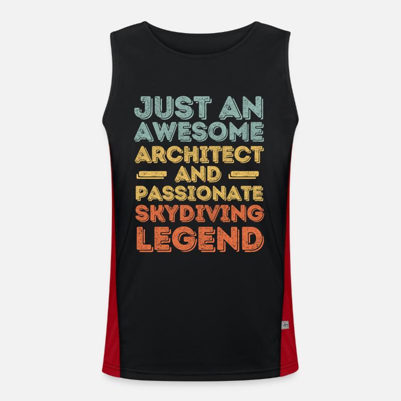 Architect skydiving retro Men's Functional Contrast Tank Top 
