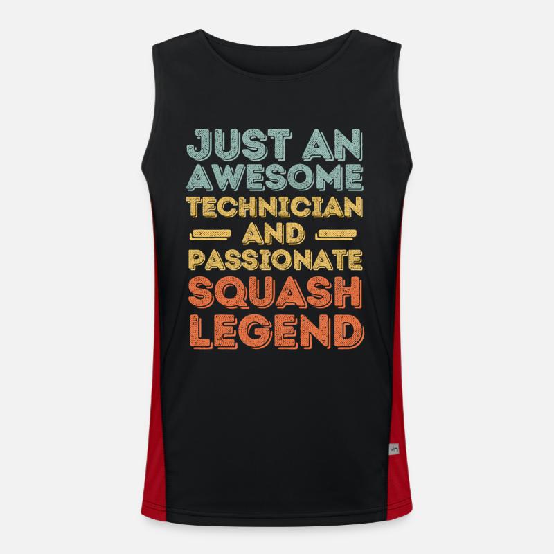 Technician Squash retro - Men's Functional Contrast Tank Top  - black/red