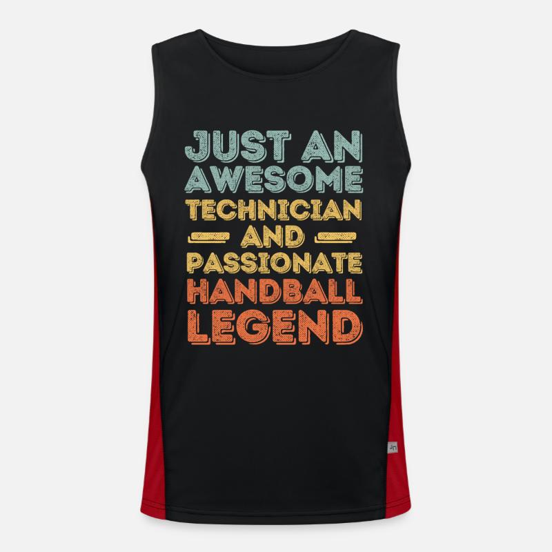 Techniker Handball retro Funktionelles Kontrast-Tank Top für Männer 
