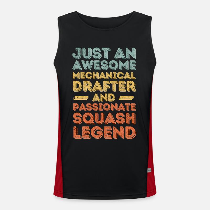 Technischer-Zeichner Squash retro Funktionelles Kontrast-Tank Top für Männer 
