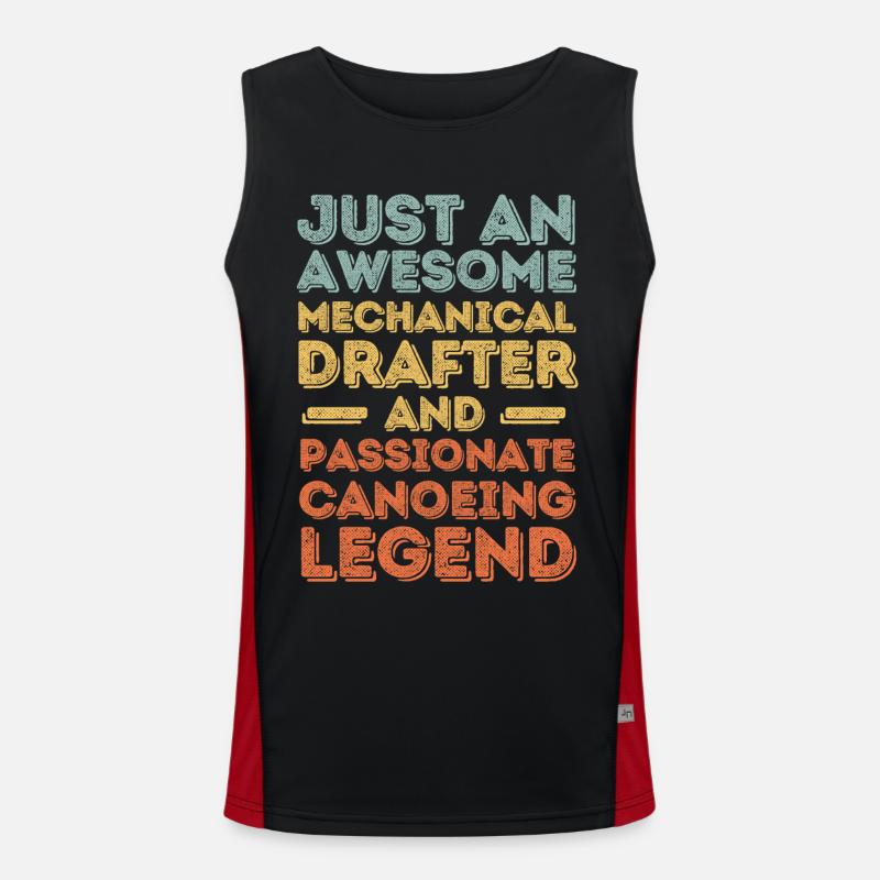Technical draughtsman canoe retro Men's Functional Contrast Tank Top 