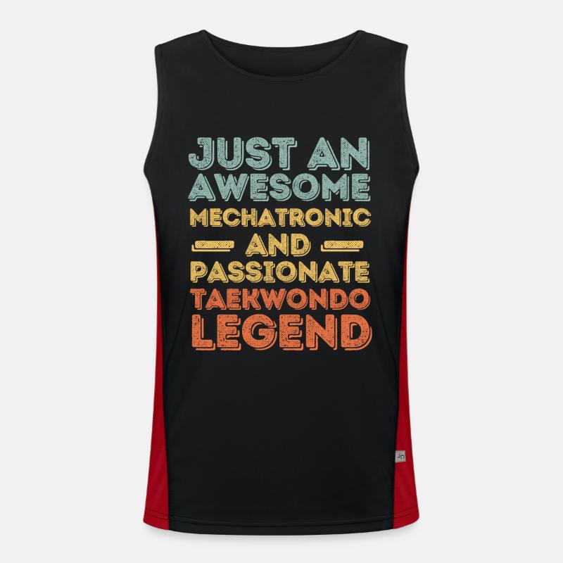 Mechatronics Engineer Taekwondo retro Men's Functional Contrast Tank Top 