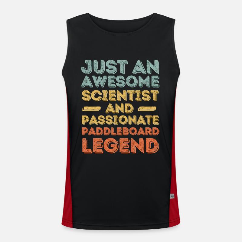 Scientist Paddleboard retro Men's Functional Contrast Tank Top 