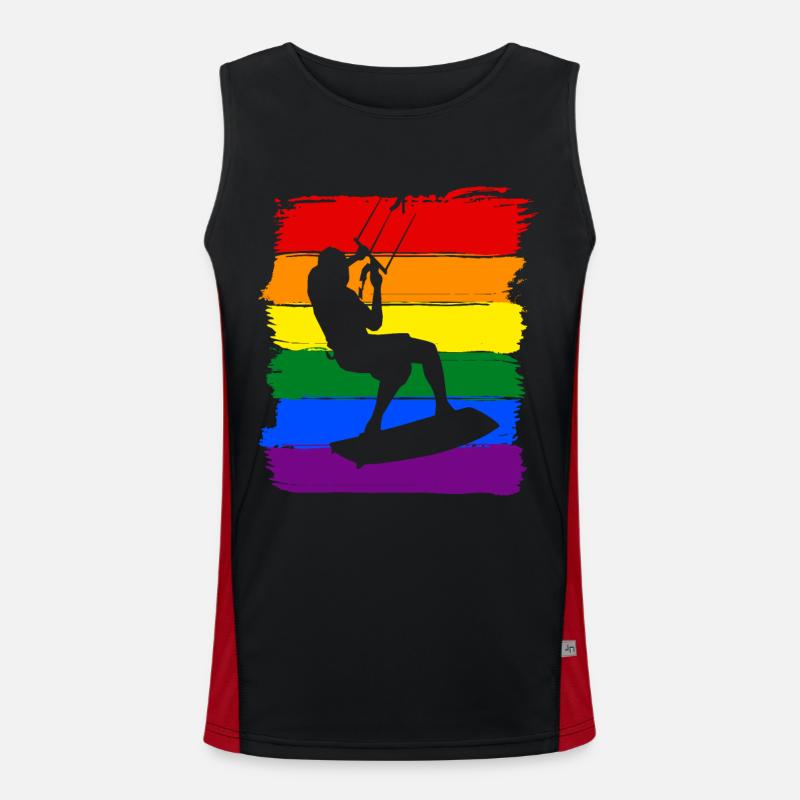 Kitesurf LGBT Pride Débardeur respirant contrasté Homme 
