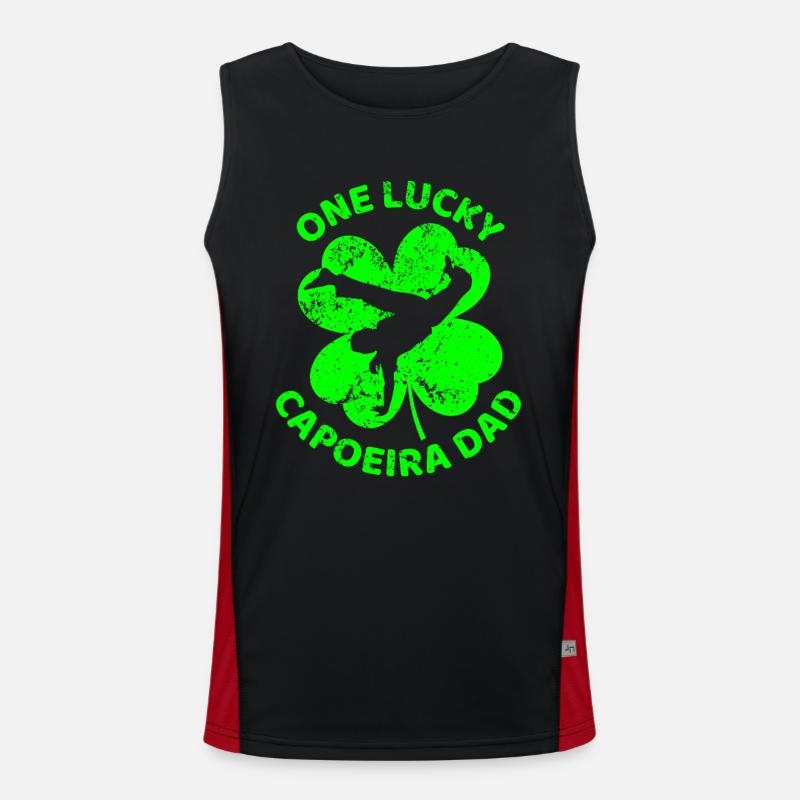 Capoeira St. Patrick's day shamrock Men's Functional Contrast Tank Top 