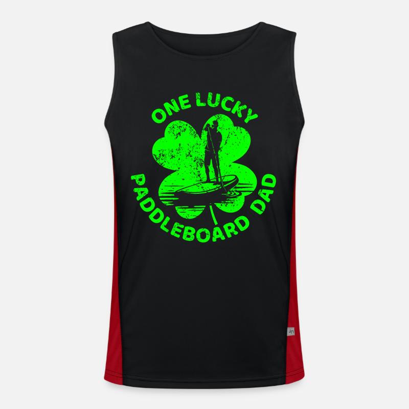 Paddleboard St. Patrick's day shamrock Men's Functional Contrast Tank Top 