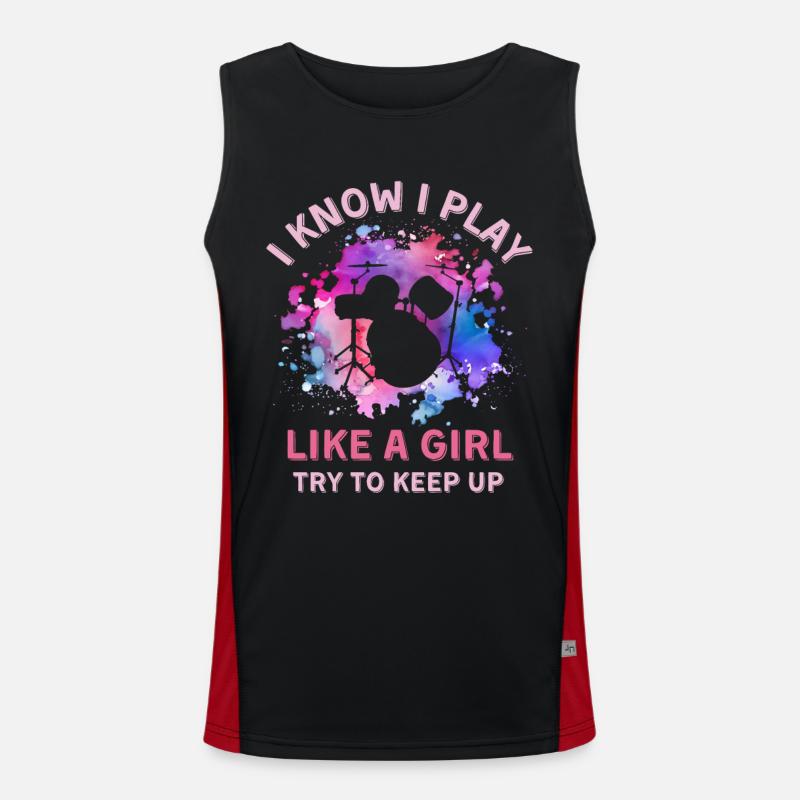 Frauen Trommeln Mädchen Funktionelles Kontrast-Tank Top für Männer 
