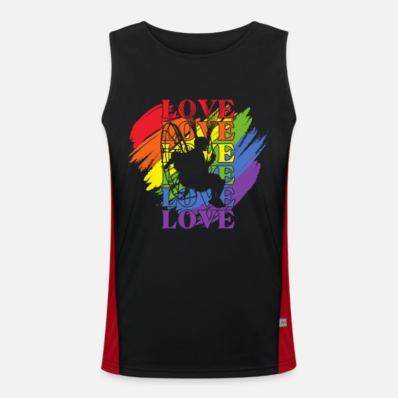 Paramotoring LGBT Pride - Men's Functional Contrast Tank Top  - black/red