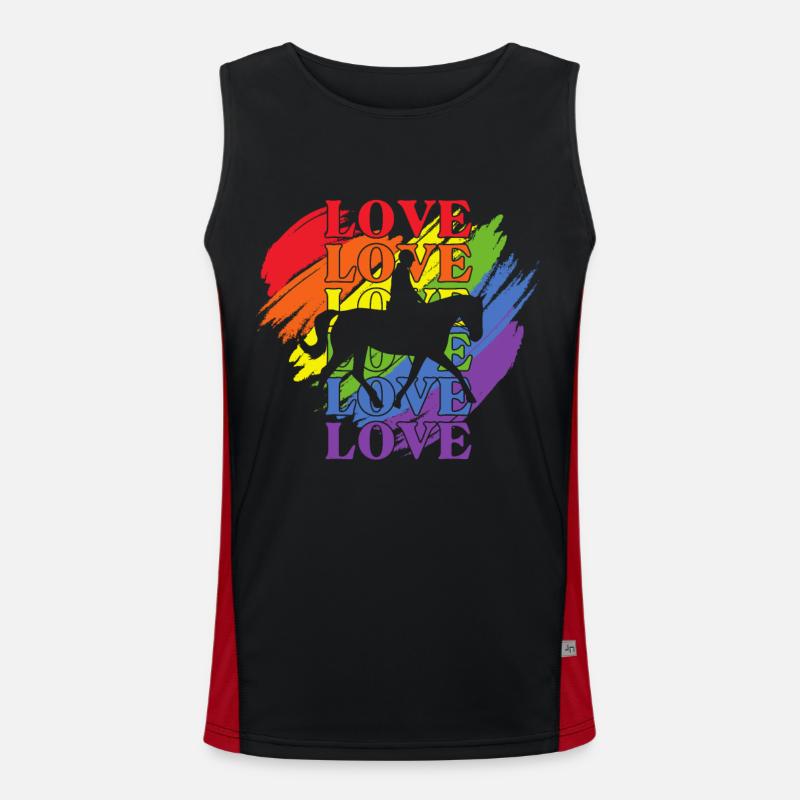 Riding LGBT Pride Men's Functional Contrast Tank Top 