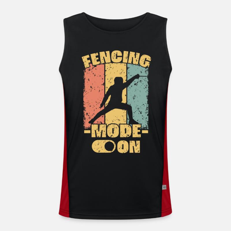 Fechten retro Funktionelles Kontrast-Tank Top für Männer 