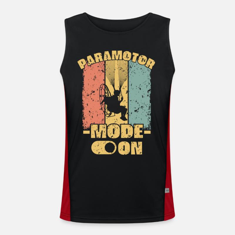Paramotoring Mode on retro Men's Functional Contrast Tank Top 