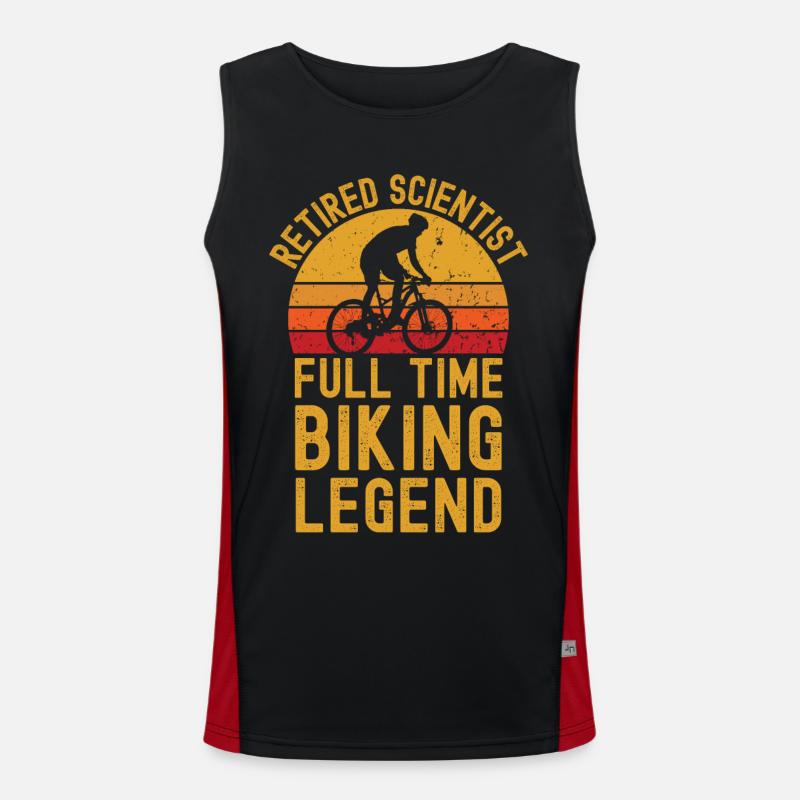 Retired scientist biking legend Men's Functional Contrast Tank Top 
