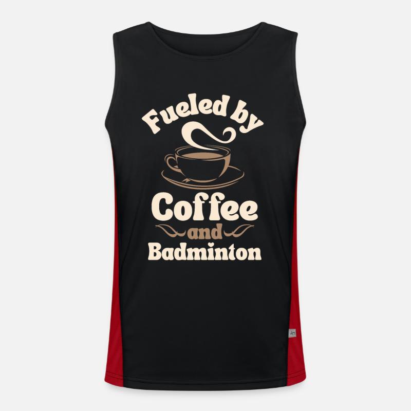 Coffee Badminton lover Men's Functional Contrast Tank Top 