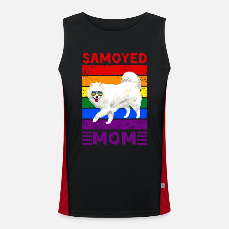 Samojedische Mutter LGBTQ Funktionelles Kontrast-Tank Top für Männer 
