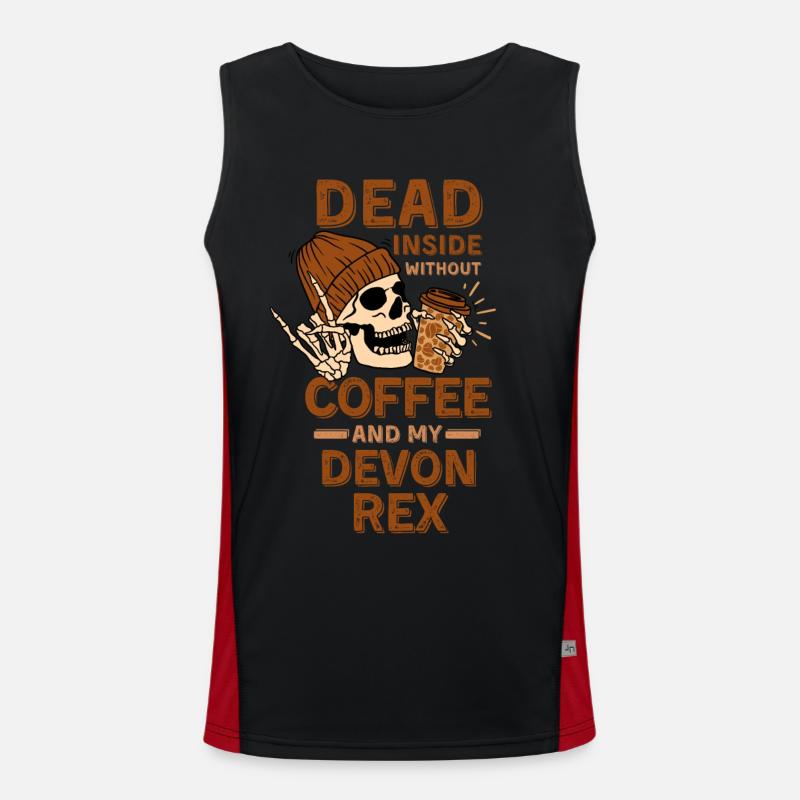 Kaffee-Devon-Rex-Liebhaber Funktionelles Kontrast-Tank Top für Männer 