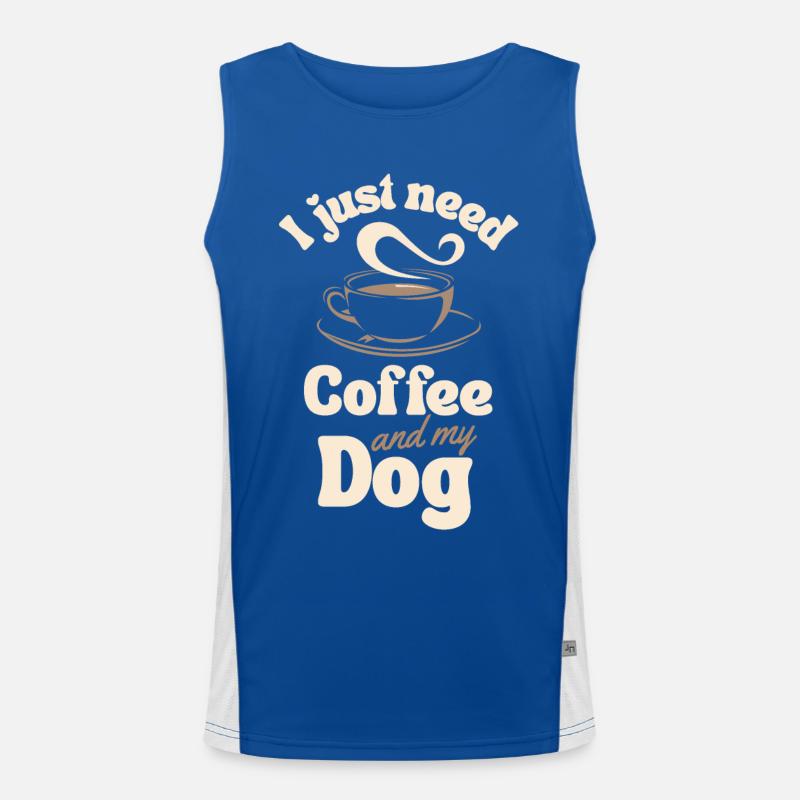 Coffee Dog lover Men's Functional Contrast Tank Top 