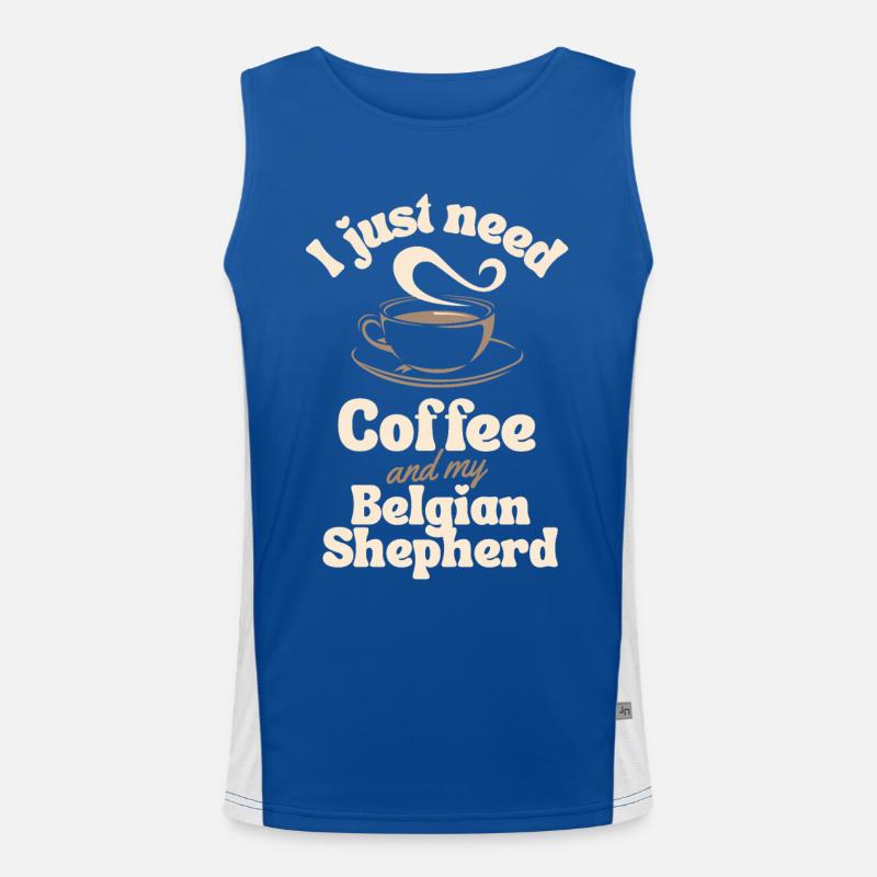 Coffee Belgian-shepherd lover Men's Functional Contrast Tank Top 
