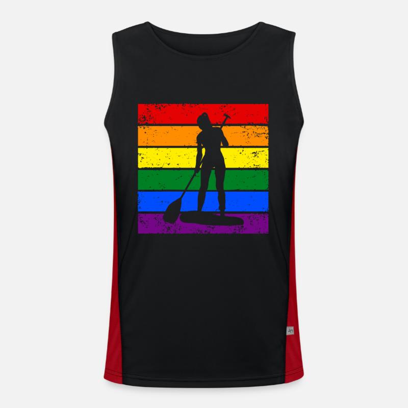 Paddleboard LGBTQ Men's Functional Contrast Tank Top 