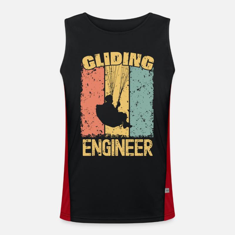 Gleitschirm Ingenieur retro Funktionelles Kontrast-Tank Top für Männer 