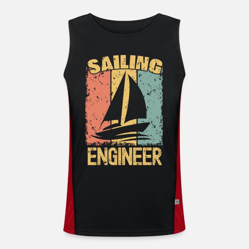 Sailing Engineer retro - Men's Functional Contrast Tank Top  - black/red