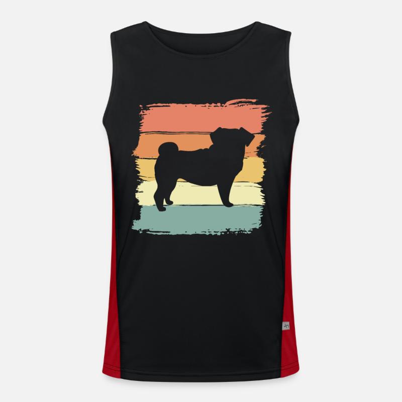 Mops retro Funktionelles Kontrast-Tank Top für Männer 