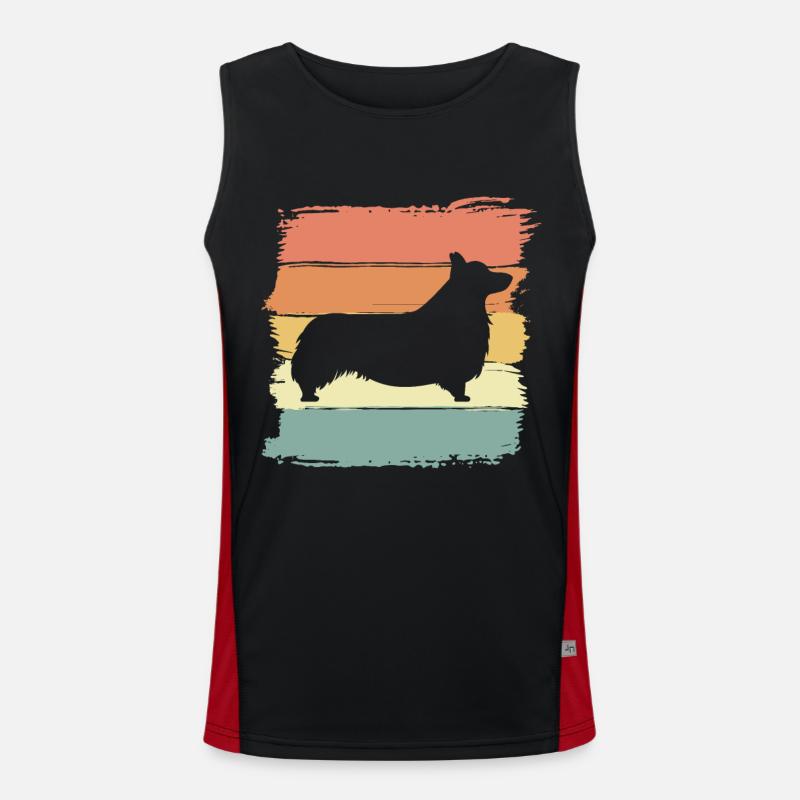 Corgi Retro Funktionelles Kontrast-Tank Top für Männer 