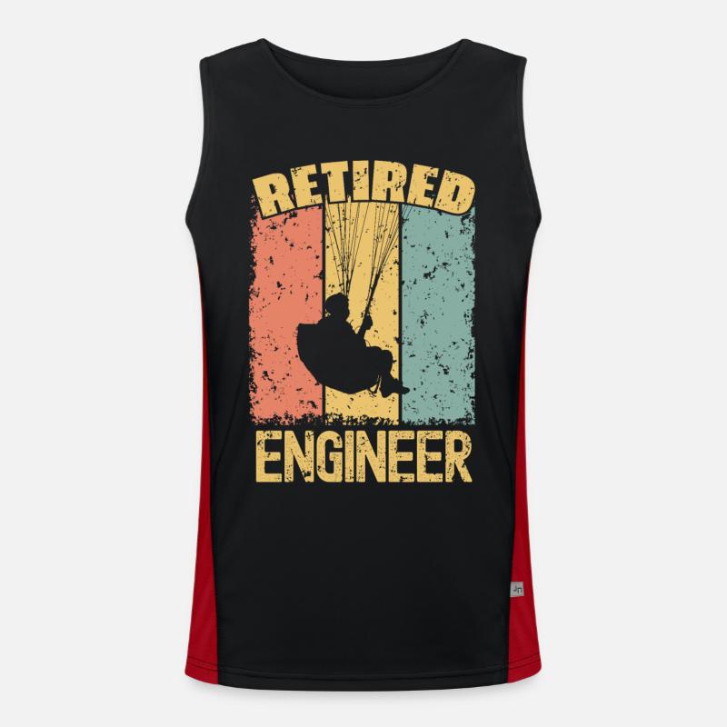 Paragliding retired engineer Men's Functional Contrast Tank Top 