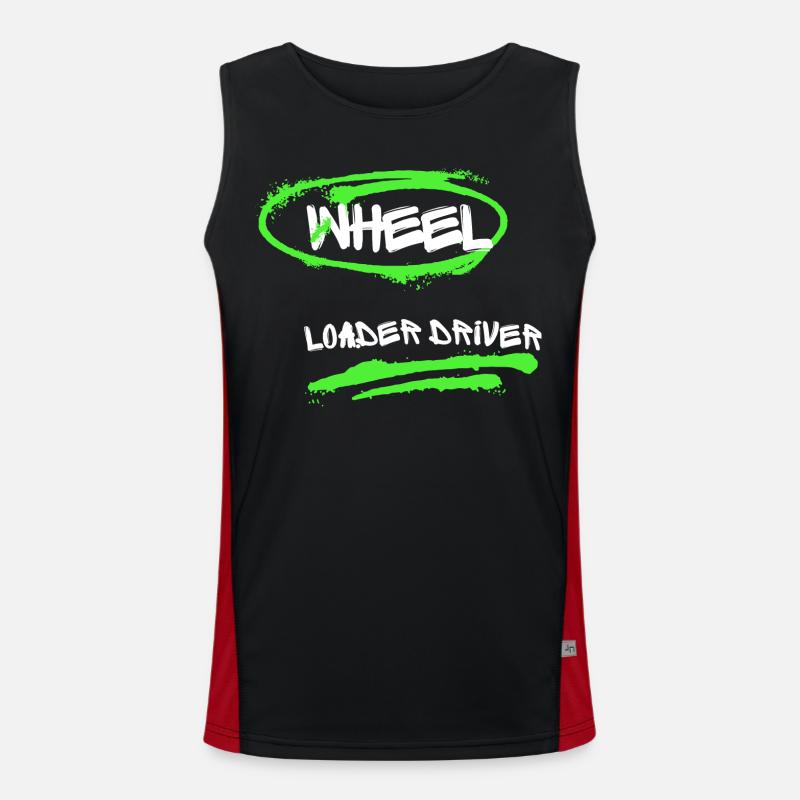 Wheel Loader Driver Graffiti Men's Functional Contrast Tank Top 
