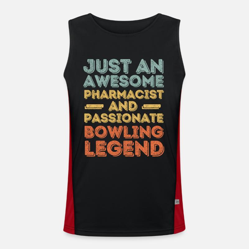 Apotheker Bowling-Legende retro Funktionelles Kontrast-Tank Top für Männer 