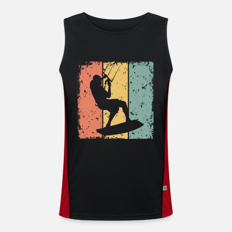 Kitesurfen Retro Funktionelles Kontrast-Tank Top für Männer 
