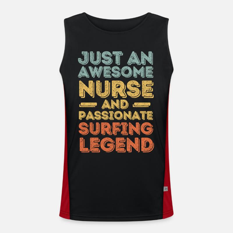 Krankenschwester Surfing-Legende retro Funktionelles Kontrast-Tank Top für Männer 