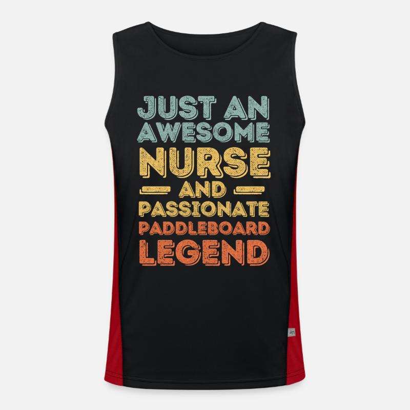 Krankenschwester Paddleboard Legende retro Funktionelles Kontrast-Tank Top für Männer 