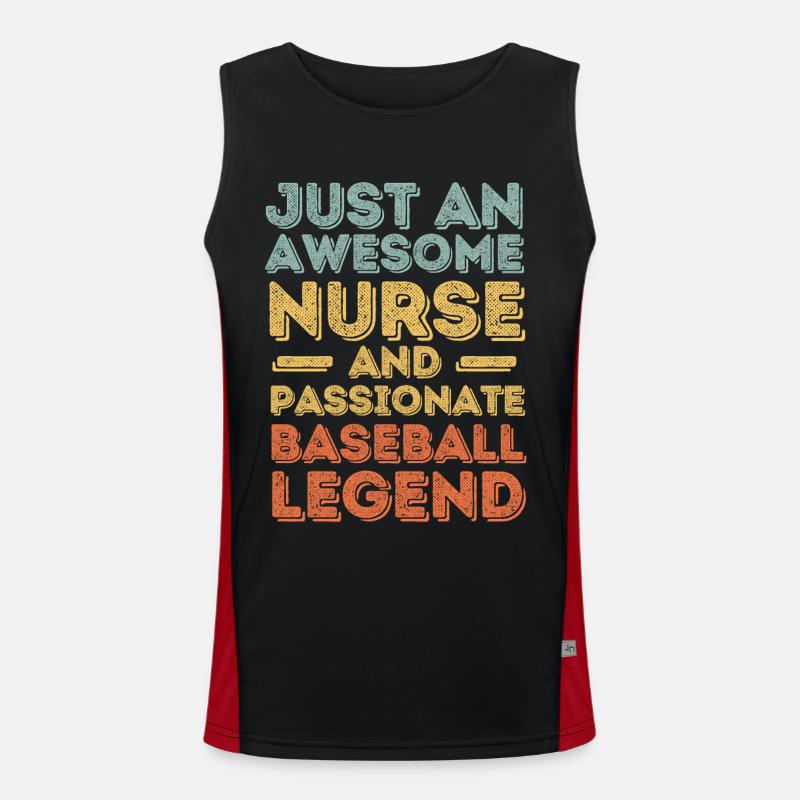 Nurse Baseball legend retro Men's Functional Contrast Tank Top 