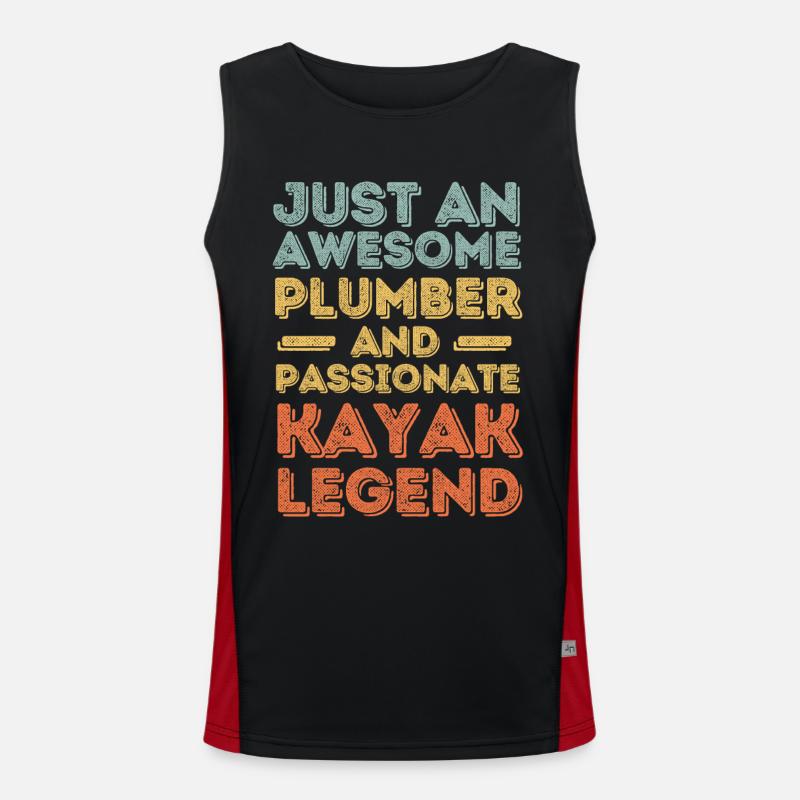 Plumber Kayak legend retro Men's Functional Contrast Tank Top 