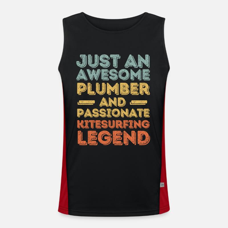 Klempner Kitesurf Legende Retro Funktionelles Kontrast-Tank Top für Männer 