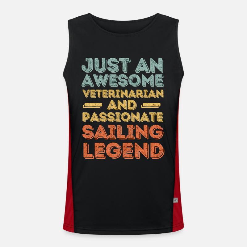 Veterinarian Sailing legend retro Men's Functional Contrast Tank Top 