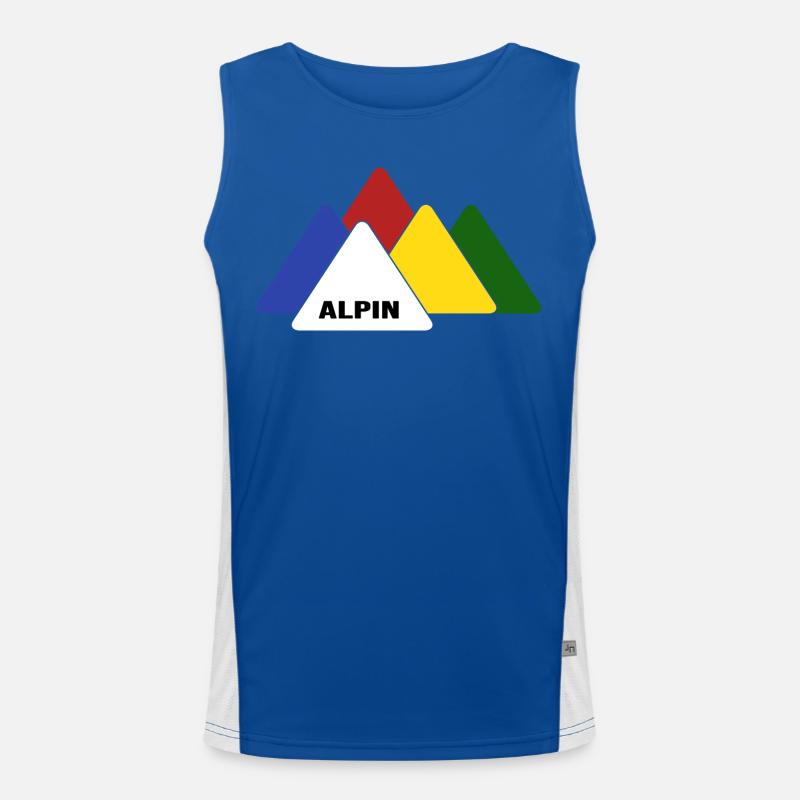 Mountain Hiking Alpine Nepal Himalayan Mountain Peaks Men's Functional Contrast Tank Top 