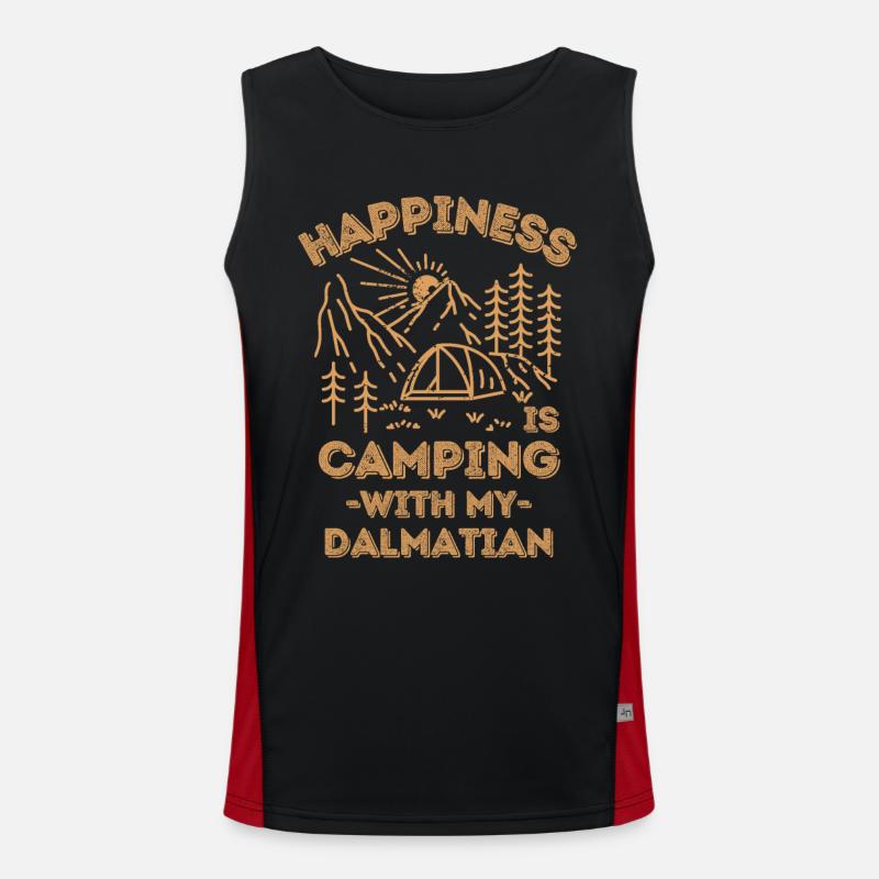 Camping avec un dalmatien Débardeur respirant contrasté Homme 
