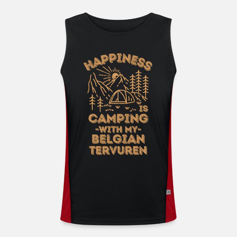 Camping mit belgisch-tervuren Funktionelles Kontrast-Tank Top für Männer 