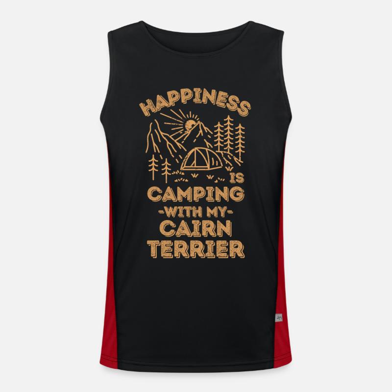 Camping avec cairn-terrier Débardeur respirant contrasté Homme 